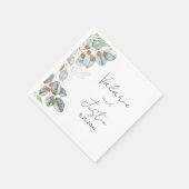 Serviette En Papier Verdure Aquarelle Eucalyptus Mariage serviettes (Coin)
