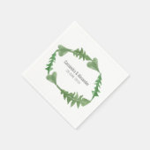Serviette En Papier Verdure Aquarelle Foliage Mariage (Coin)