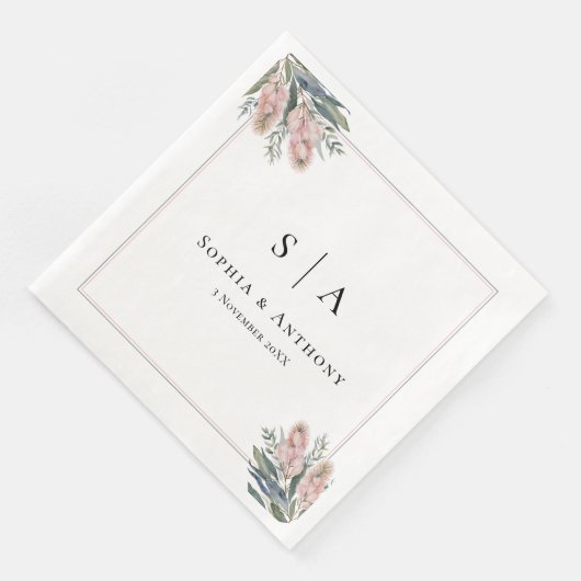 Serviette En Papier Verdure Australie Mariage personnalisé serviettes (Coin)