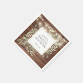 Serviette En Papier Verdure Bois rustique Chaîne de lumière Fête des m (Coin)