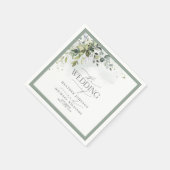 Serviette En Papier Verdure botanique Mariage d'aquarelle fleurie (Coin)