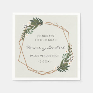 Serviette En Papier Verdure du cadre doré moderne Graduation géomét