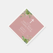 Serviette En Papier Verdure Dusty Rose Rose Première sainte Communion (Coin)