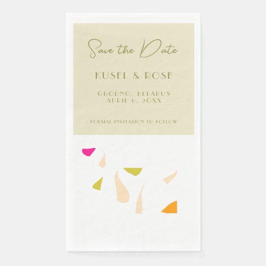 Serviette En Papier Verdure Enregistrer le papier date Napkin (Devant)