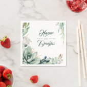 Serviette En Papier Verdure et or Botanique Mariage élégant (En situation)