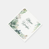 Serviette En Papier Verdure et or Botanique Mariage élégant (Coin)