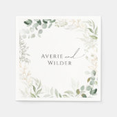 Serviette En Papier Verdure et or | Napkins Mariage (Devant)