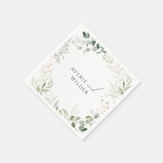 Serviette En Papier Verdure et or | Napkins Mariage (Coin)