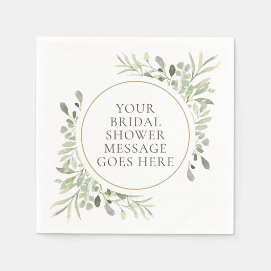 Serviette En Papier Verdure Eucalyptus Feuillage Feuilles Mariage (Devant)