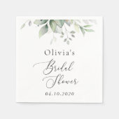 Serviette En Papier Verdure, Eucalyptus Feuilles, Boho, Fête des marié (Devant)