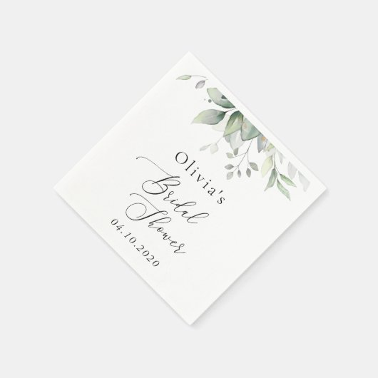 Serviette En Papier Verdure, Eucalyptus Feuilles, Boho, Fête des marié (Coin)