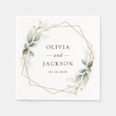 Serviette En Papier Verdure, Eucalyptus, Mariage botanique (Devant)