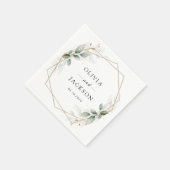 Serviette En Papier Verdure, Eucalyptus, Mariage botanique (Coin)