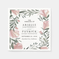 Serviette En Papier Verdure fleurie Vintage Rustique Mariage serviette