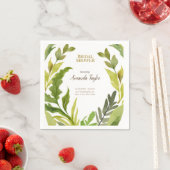 Serviette En Papier Verdure florale Aquarelle Fête des mariées élégant (En situation)