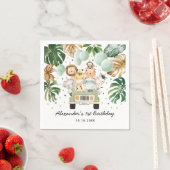 Serviette En Papier Verdure Gold Jungle Safari Animaux sauvages Annive (En situation)