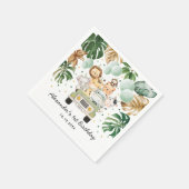 Serviette En Papier Verdure Gold Jungle Safari Animaux sauvages Annive (Coin)