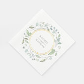 Serviette En Papier Verdure Laurel Garland Faux Gold Foil Mariage (Coin)