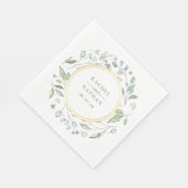 Serviette En Papier Verdure Laurel Garland Faux Gold Foil Mariage (Coin)