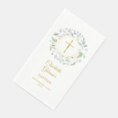 Serviette En Papier Verdure Laurel Garland Gold Baptême Christening (Coin)