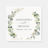 Serviette En Papier Verdure mariage Eucalyptus Botanique (Devant)