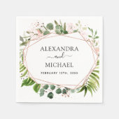 Serviette En Papier Verdure mariage Eucalyptus Botanique (Devant)