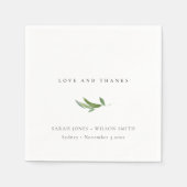 Serviette En Papier Verdure minimale du feuillage Merci Mariage (Devant)