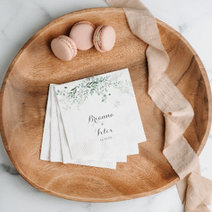 Serviette En Papier Verdure minimaliste Eucalyptus Mariage Napkin