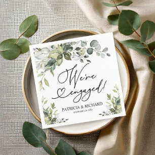 Serviette En Papier Verdure Nous sommes fiancés Fête de fiançailles