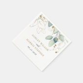 Serviette En Papier Verdure or Eucalyptus Rustique Mariage (Coin)
