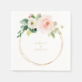 Serviette En Papier Verdure & Or Géométrique Mariage élégant Napkin (Devant)