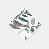 Serviette En Papier Verdure rustique Bleue Botanique Feuille Aquarelle (Coin)