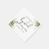 Serviette En Papier Verdure rustique Élégante Fête des mariées Script (Coin)