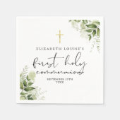 Serviette En Papier Verdure rustique Élégante Première Communion Saint (Devant)