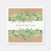 Serviette En Papier Verdure rustique Eucalyptus Garland Mariage (Devant)