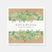Serviette En Papier Verdure rustique Eucalyptus Garland Mariage (Devant)
