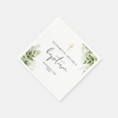 Serviette En Papier Verdure rustique Feuilles Élégant Baptême (Coin)
