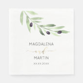 Serviette En Papier verdure rustique olivier mariage (Devant)