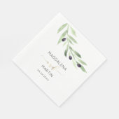 Serviette En Papier verdure rustique olivier mariage (Coin)