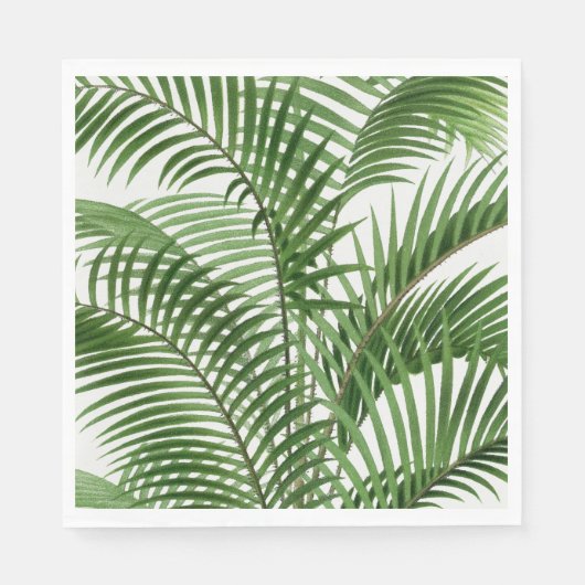 Serviette En Papier Verdure tropicale Aquarelle Palm Tree Feuilles (Devant)