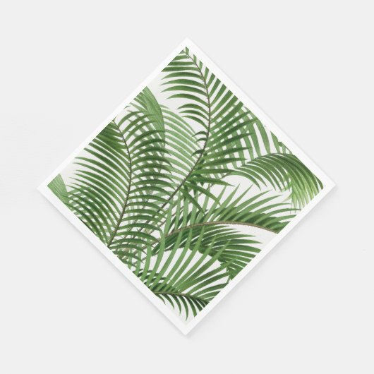 Serviette En Papier Verdure tropicale Aquarelle Palm Tree Feuilles (Coin)