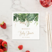 Serviette En Papier Verdure tropicale Or Sexe Baby shower neutre (En situation)