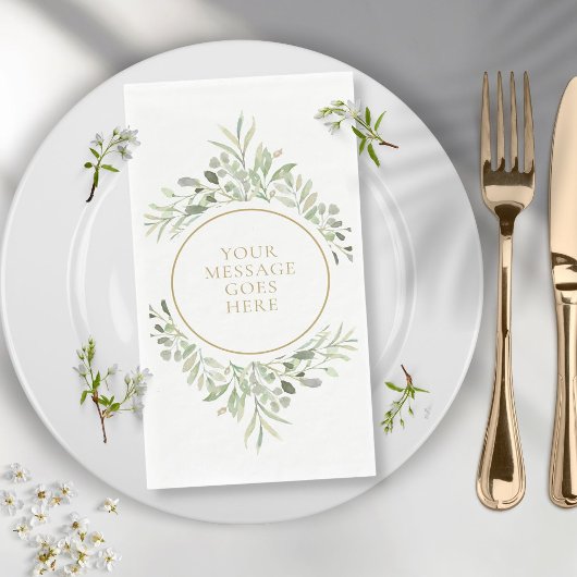 Serviette En Papier Verdure végétale en or personnalisée