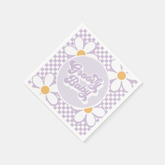 Serviette En Papier Vérificateur de marguerite super pour bébé pourpre (Coin)