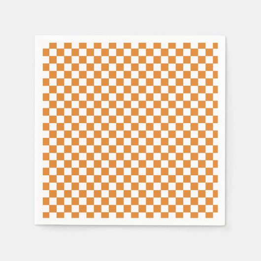Serviette En Papier Vérification Orange Rétro (Devant)