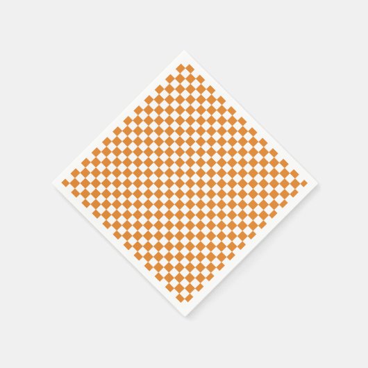 Serviette En Papier Vérification Orange Rétro (Coin)