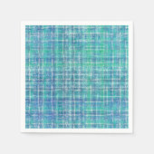 Serviette En Papier Vérification texturée turquoise (Devant)