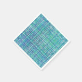 Serviette En Papier Vérification texturée turquoise (Coin)
