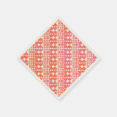 Serviette En Papier Vérifié, Chèques - rose, orange et crème (Coin)