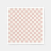 Serviette En Papier Vérifier Pale Beige À damiers Motif Checkboard (Devant)